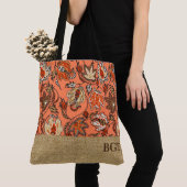 Protea Batik Hawaïaanse Tropische Monogram Strandt Tote Bag (Dichtbij)
