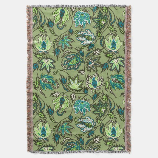 Protea Batik Hawaiian Tropical Throw Blanket Deken (Voorkant Verticaal)