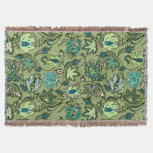Protea Batik Hawaiian Tropical Throw Blanket Deken (Voorkant)