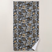 Protea Batik Hawaiian Tropische Floral - Zilver Strandlaken (Voorkant)