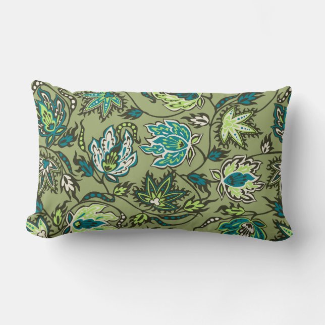 Protea Batik Tropische Bloem Lendekussens Kussen (Voorkant)