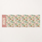 Protea Bloem Bloem roze groen Patroon naam Yogamat (Voorkant (horizontaal))