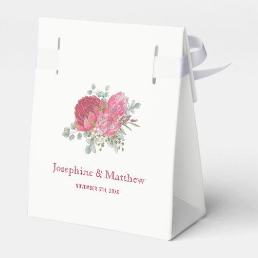 Protea Bloem Bruiloft Bedankdoosjes (Achterkant)