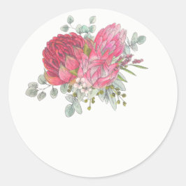 Protea Bloem Bruiloft Favor Stickers