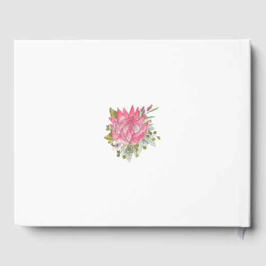 Protea Bloem Bruiloft Gastenboek (Achterkant)