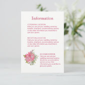 Protea Bloem Bruiloft Informatie Kaarten (Staand voorkant)