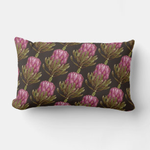 Protea Bloem Plant Patroon Lenden Kussen