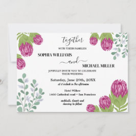 Protea Bloem Tuin Bruiloft Kaart