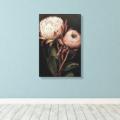 Protea bloem verf decor canvas afdruk (Insitu (Houten vloer))