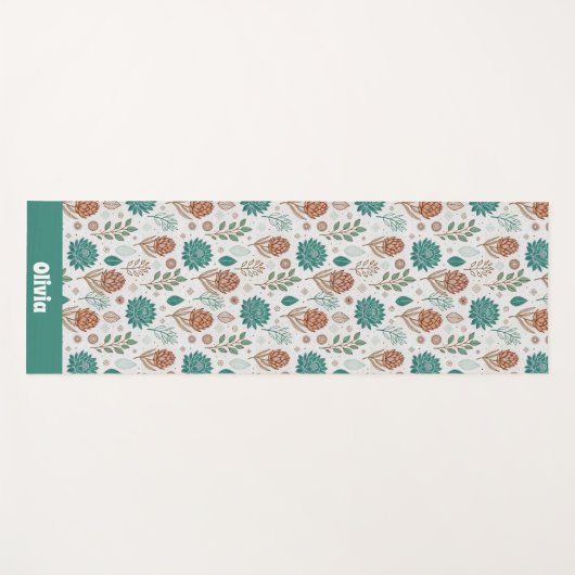 Protea Bloem Woestijn Bloemen Naam Patroon Yoga Ma Yogamat (Voorkant (horizontaal))