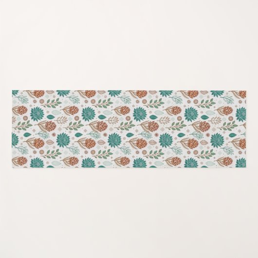 Protea Bloem Woestijn Bloemen roze Patroon Yogamat (Voorkant (horizontaal))