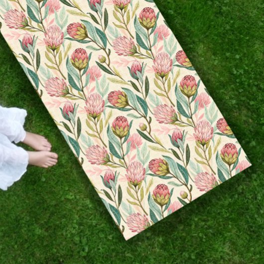 Protea Bloem Woestijn Bloemen roze Patroon Yogamat