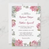 Protea bloemen Eucalyptus gebladerte bloemenbruilo Kaart (Voorkant)