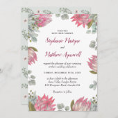 Protea bloemen Eucalyptus gebladerte bloemenbruilo Kaart (Voorkant / Achterkant)