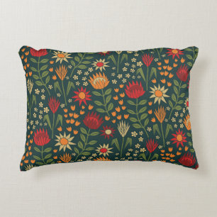 Protea Bloemenblok Print Millefleur donker Accent Kussen