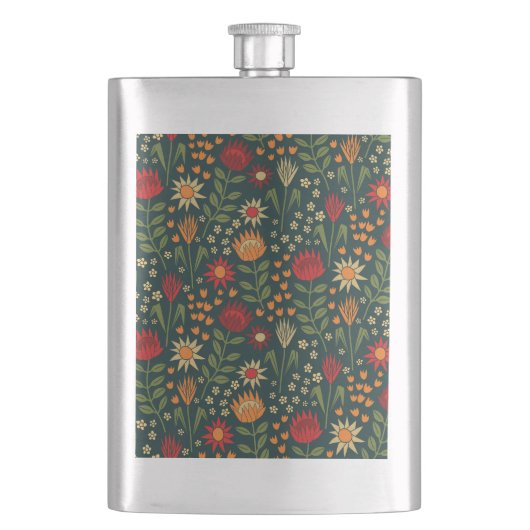 Protea Bloemenblok Print Millefleur donker Flacon (Voorkant)