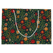 Protea Bloemenblok Print Millefleur donker Groot Cadeauzakje (Achterkant)