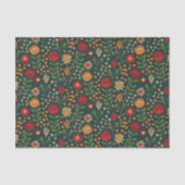 Protea Bloemenblok Print Millefleur donker Tissuepapier (Voorkant)