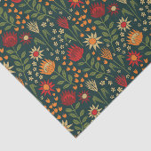 Protea Bloemenblok Print Millefleur donker Tissuepapier (Detail)