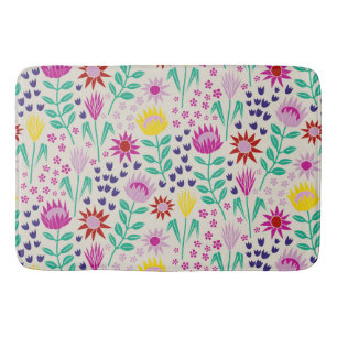 Protea Bloemenblok Print Millefleur lichten Badmat