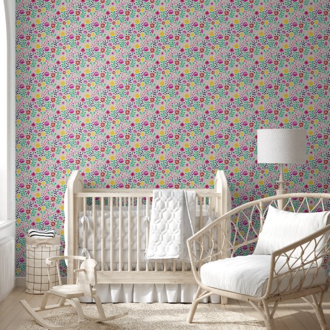 Protea Bloemenblok Print Millefleur lichten Behang (Kinderen)