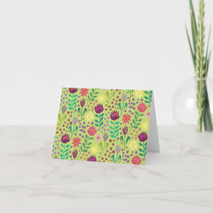Protea Bloemenblok Print Millefleur verjaardag Kaart