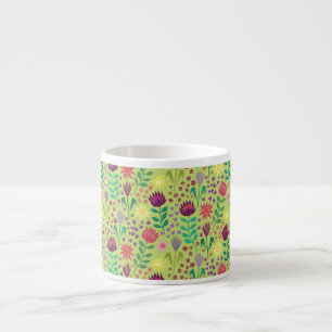 Protea Bloemenblok Print Millefleur vrolijk groen Espresso Kop