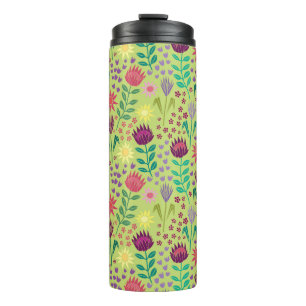 Protea Bloemenblok Print Millefleur vrolijk groen Thermosbeker
