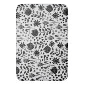 Protea Bloemenblok Print Millefleur zwart wit Badmat (Voorkant Verticaal)