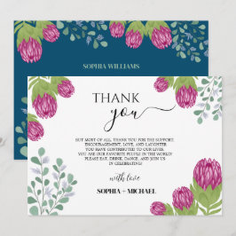 Protea Bloemtuin Dank u bruiloft Kaart