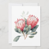 Protea Blush Watercolor Bloemen Bruiloft Kaart (Achterkant)