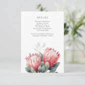 Protea Blush Waterverf Flowers Details Informatiekaartje (Staand voorkant)