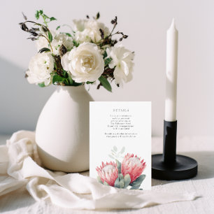 Protea Blush Waterverf Flowers Details Informatiekaartje