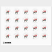 Protea Blush Waterverf Flowers Retouradres Ronde Sticker (Vel)