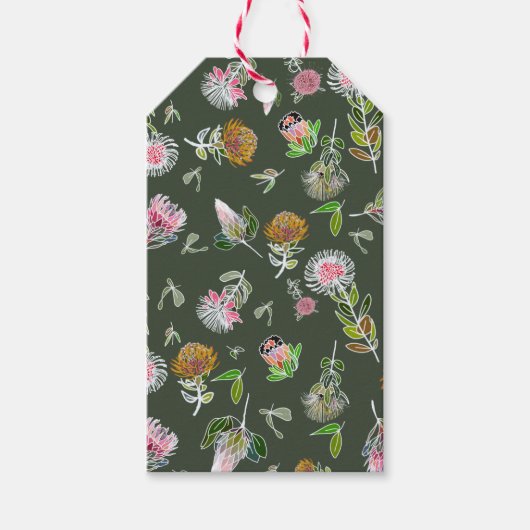 Protea Botanische Bloem Gift Labels Cadeaulabel (Voorkant)