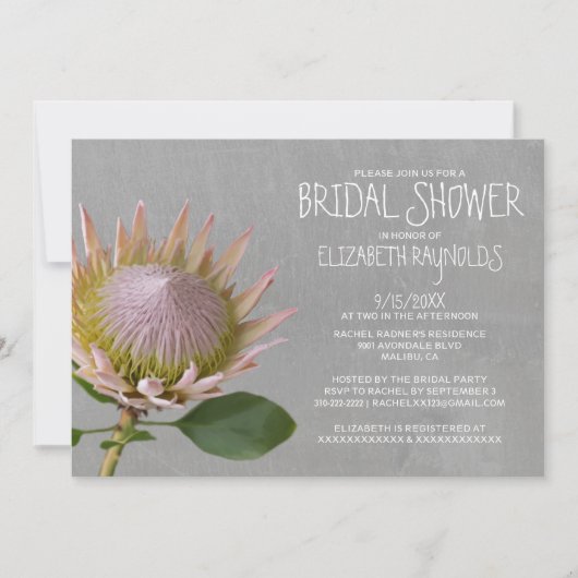 Protea Bridal Shower-uitnodigingen Kaart (Voorkant)