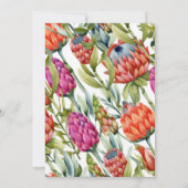 Protea Colorful Waterverf Flower Wedding Invites (Achterkant)