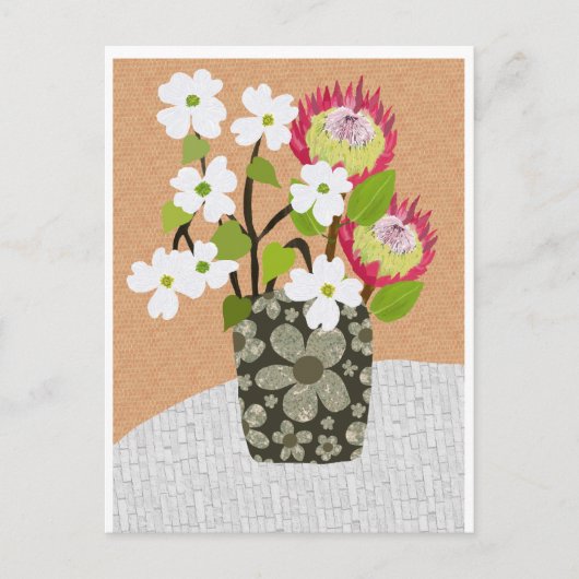 Protea en Dogwood Briefkaart (Voorkant)