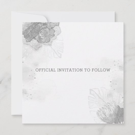 Protea en Planten Wedding sparen de Datum Uitnodig Kaart (Achterkant)