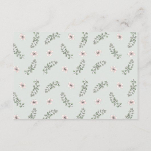 Protea Eucalyptus gebladerte hout rustieke bruilof Informatiekaartje (Achterkant)