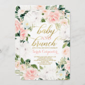 Protea floral Baby shower girl brunch uitnodiging (Voorkant / Achterkant)