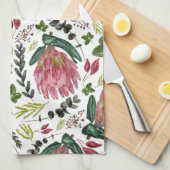 Protea Floral Waterverf Botanisch Theedoek (Quarter Fold)