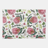 Protea Floral Waterverf Botanisch Theedoek (Horizontaal)