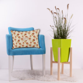 Protea Flower Floral beige red Pattern monogram Accent Kussen