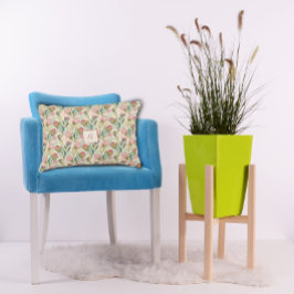 Protea Flower Floral pink green Pattern monogram Accent Kussen