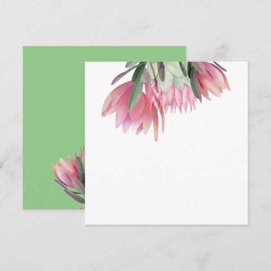 Protea flower invitation bedankkaart (Voorkant / Achterkant)