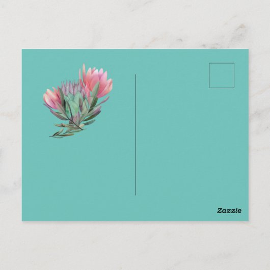 Protea flower invitation briefkaart (Achterkant)