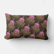 Protea Flower Plant Pattern Lumbar Pillow