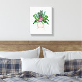 Protea Flowers Elegant Monogram Perfume Bottle Canvas Afdruk (Insitu (Slaapkamer))