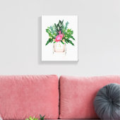 Protea Flowers Elegant Monogram Perfume Bottle Canvas Afdruk (Insitu (Woonkamer))